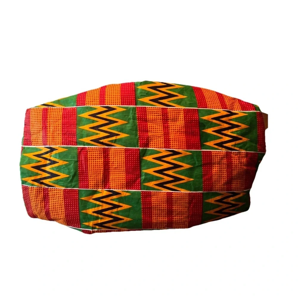 Kente Cloth Purse Handbag Tote Round Woven Handles Attached Coin purse - Picture 7 of 10